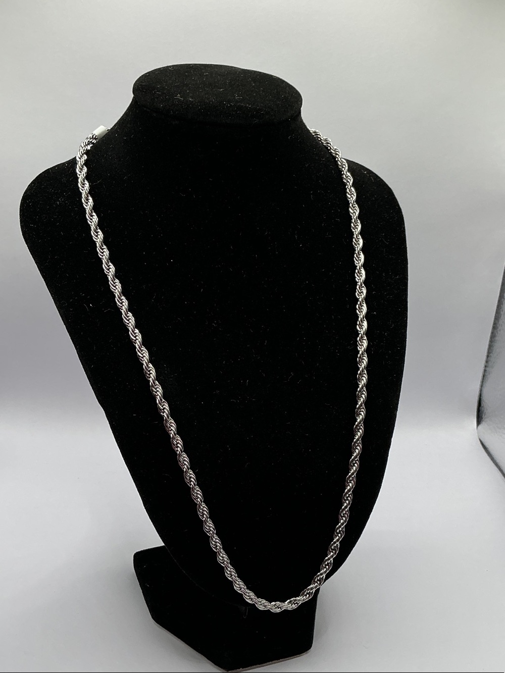 Classic Silver-Tone Rope Chain Necklace - 4mm x 20 inch